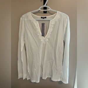Women’s white cotton shirt, size L.